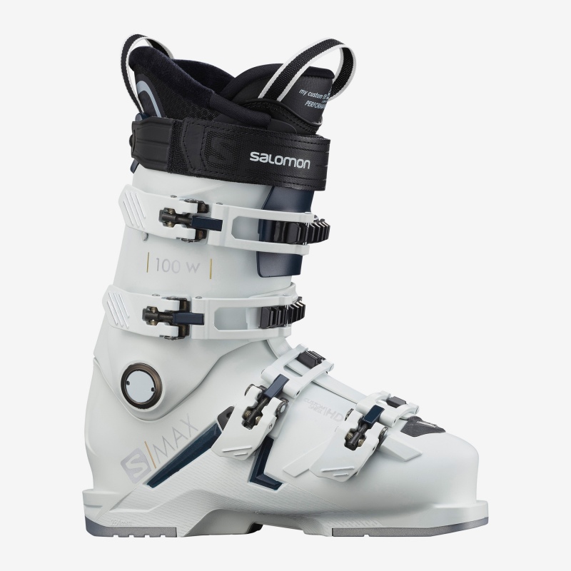 Chaussures de ski Salomon S/MAX 100 W White / Petrol Blue / Silver