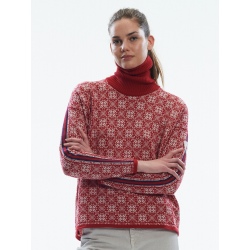 Pull Dale of Norway FIRDA FEM SWEATER Raspberry Off White