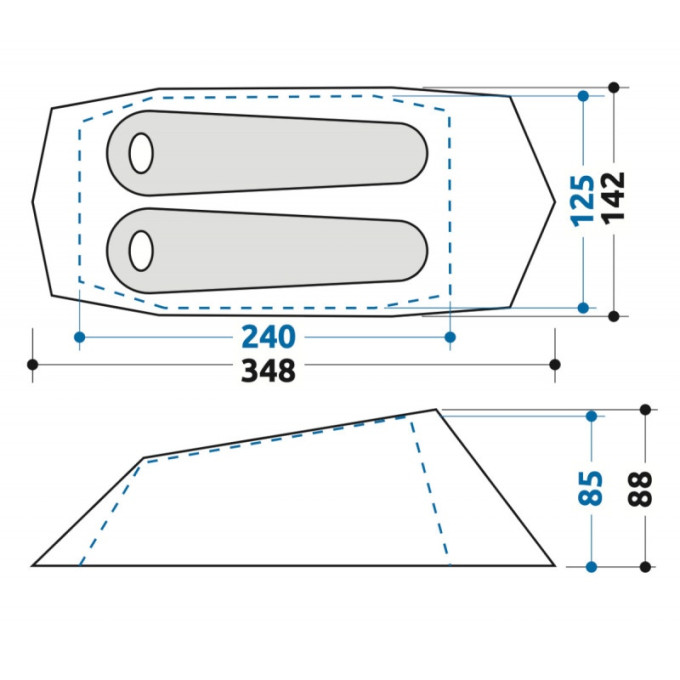 Tente 2 Places Minima 2 SL Bleue - Ultra Légère Et Compacte Pour Randonnée