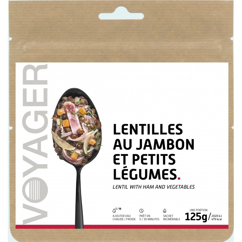 Voyager Lentils with ham and small vegetables 125g