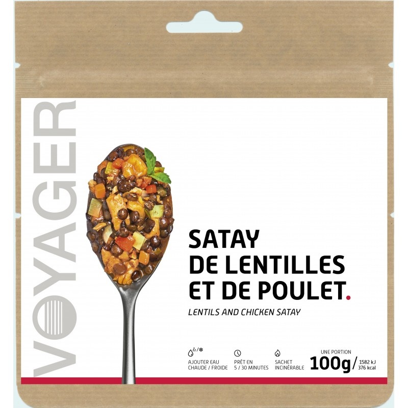 Voyager Satay of chicken lentils 100g