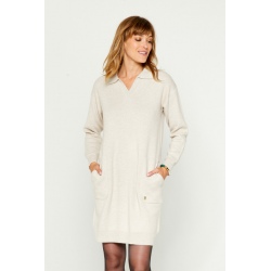 ROBE PULL COL VAREUSE MAILLE PIQUEE