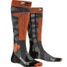 Chaussettes de ski X-Socks SKI RIDER 4.0 Stone Grey Melange/X-Orange