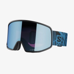 Salomon Lo Fi Sigma Black Wonder Sky blue ski goggles