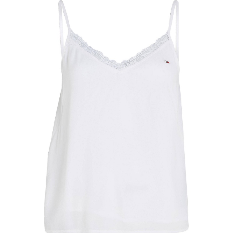 White Tommy TOP ESSENTIAL STRAPPY LACE Hilfiger Top TJW