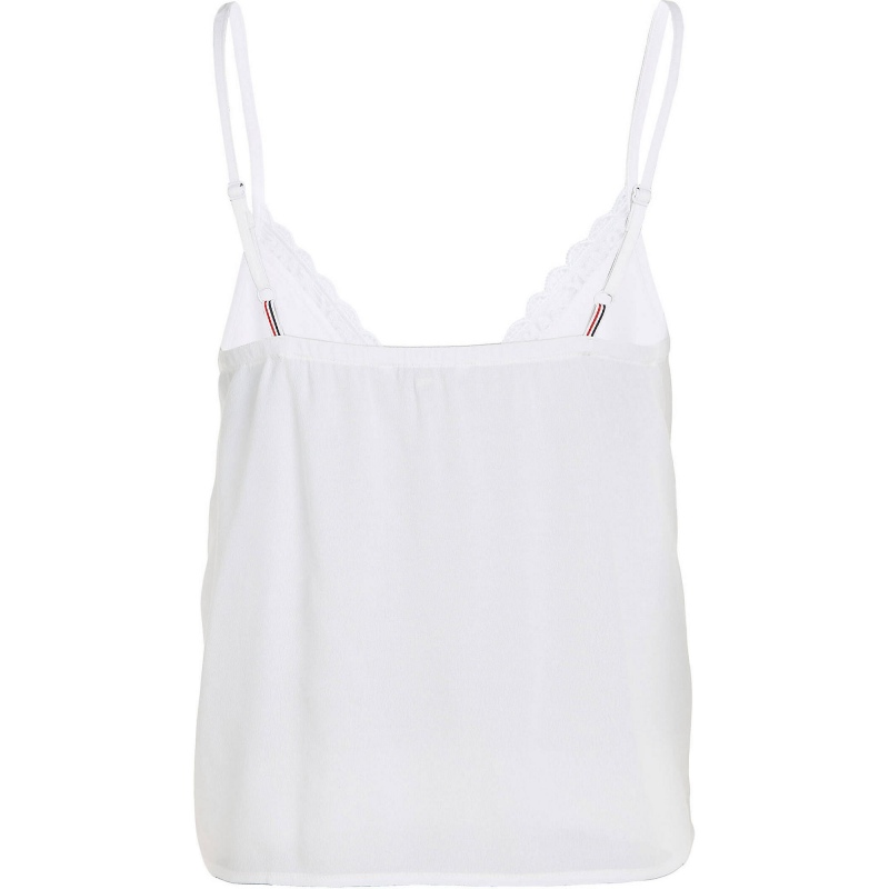 Top Tommy Hilfiger TJW ESSENTIAL LACE STRAPPY TOP White
