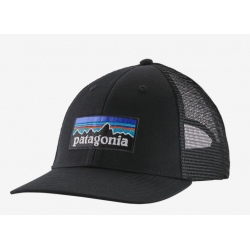 The Patagonia P-6 LOGO LOPRO TRUCKER HAT in Black